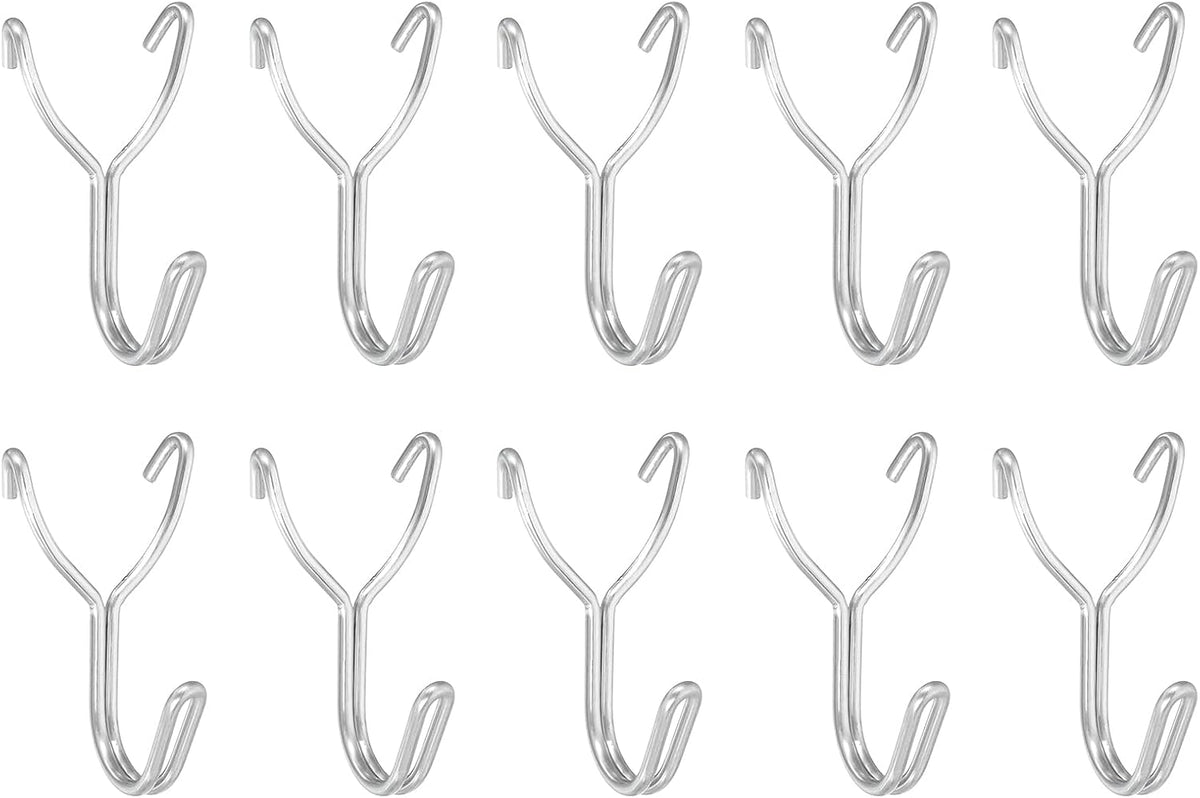 25Pcs Pegboard Hooks, Stainless Steel 1.3 Inch Spacing Peg Board Display Hook Metal Hanging Organizer Accessories for Garage Office Kitchen Store, Silver