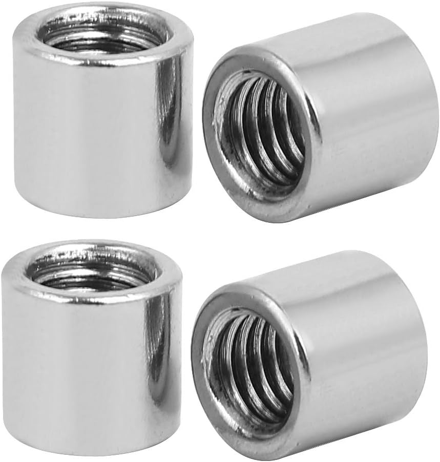 M10 Round Connector Nuts, 304 Stainless Steel Coupling Nut 13.0mm/0.51inch Length,Pack of 4