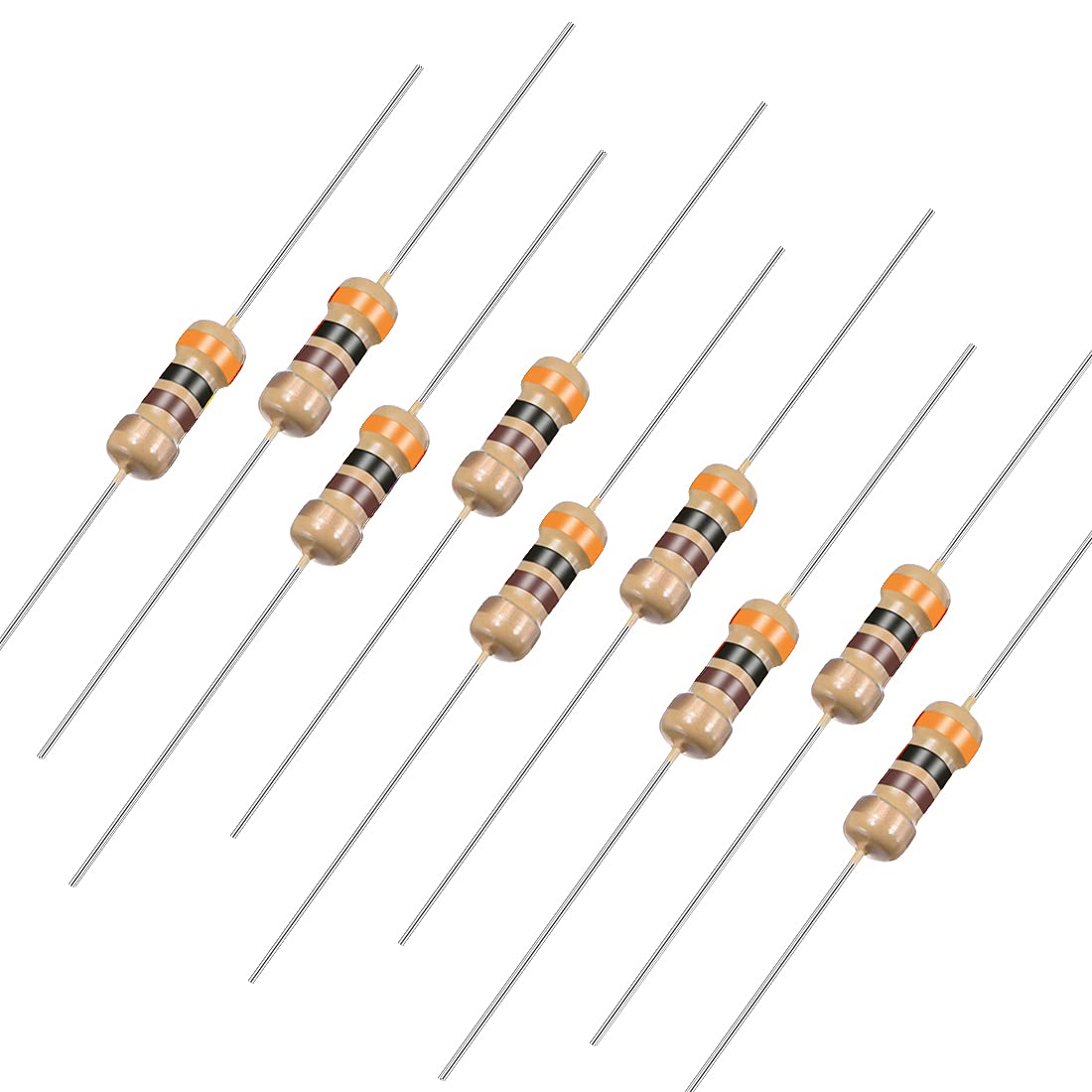 1000Pcs 300 Ohm Resistor, 1/4W 5% Tolerance Carbon Film Resistors, 4 Bands for DIY Electronic Projects and Experiments