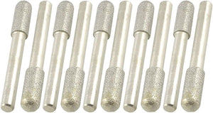 10 Pcs 8mm Cylinder Head 6mm Shank Diamond Mount Points File