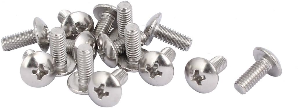 M4 x 10mm 316 Stainless Steel Truss Phillips Head Machine Screws 15pcs