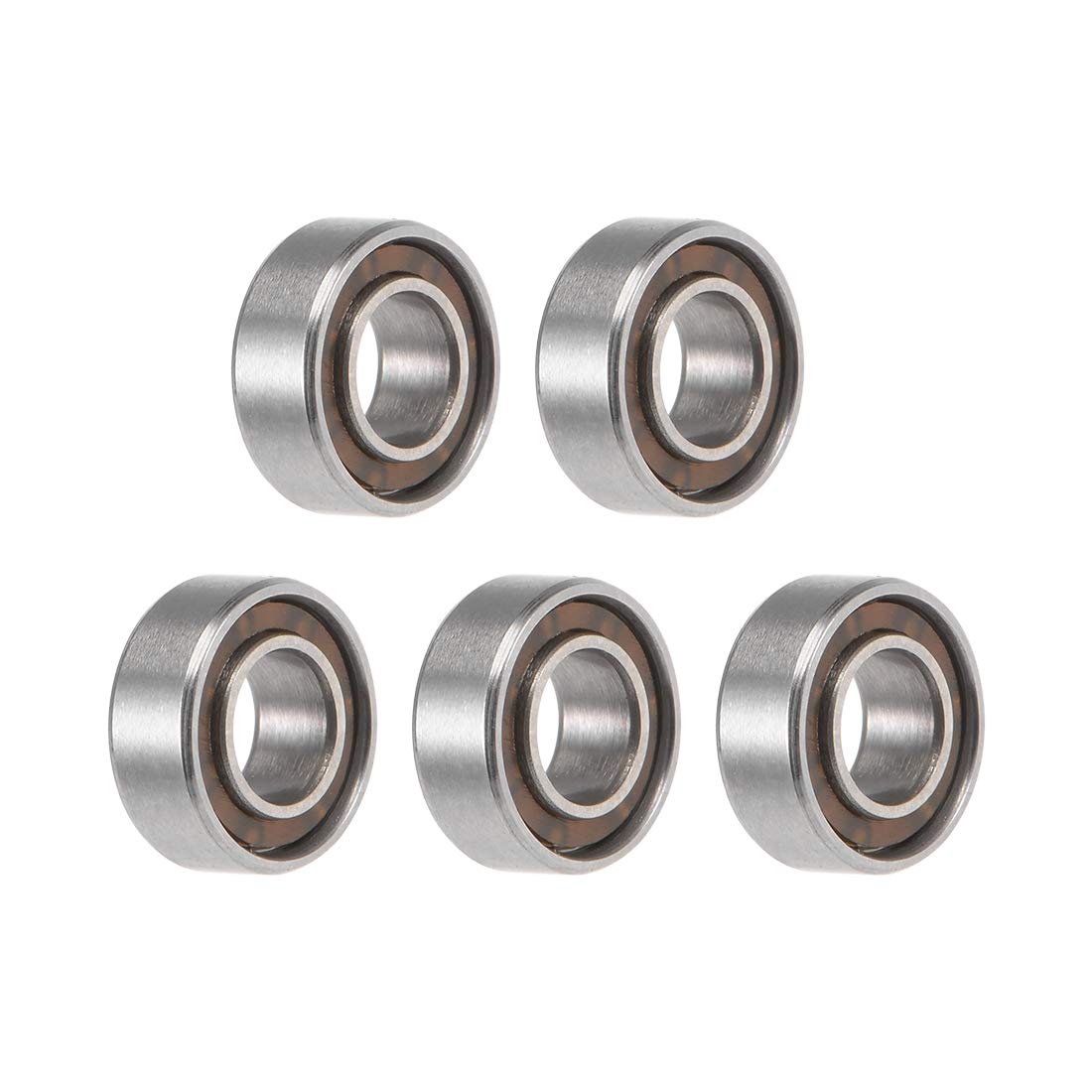R144 Deep Groove Ball Bearings 1/8" x 1/4" x 3/32" Open Type Chrome Steel P0(ABEC1) 5pcs