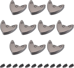 Metal Zipper Stopper with Screws, 12Pcs 0.75'' Zipper Tail Clip Plug Head for DIY Decoration Leather Craft Hardware, Black