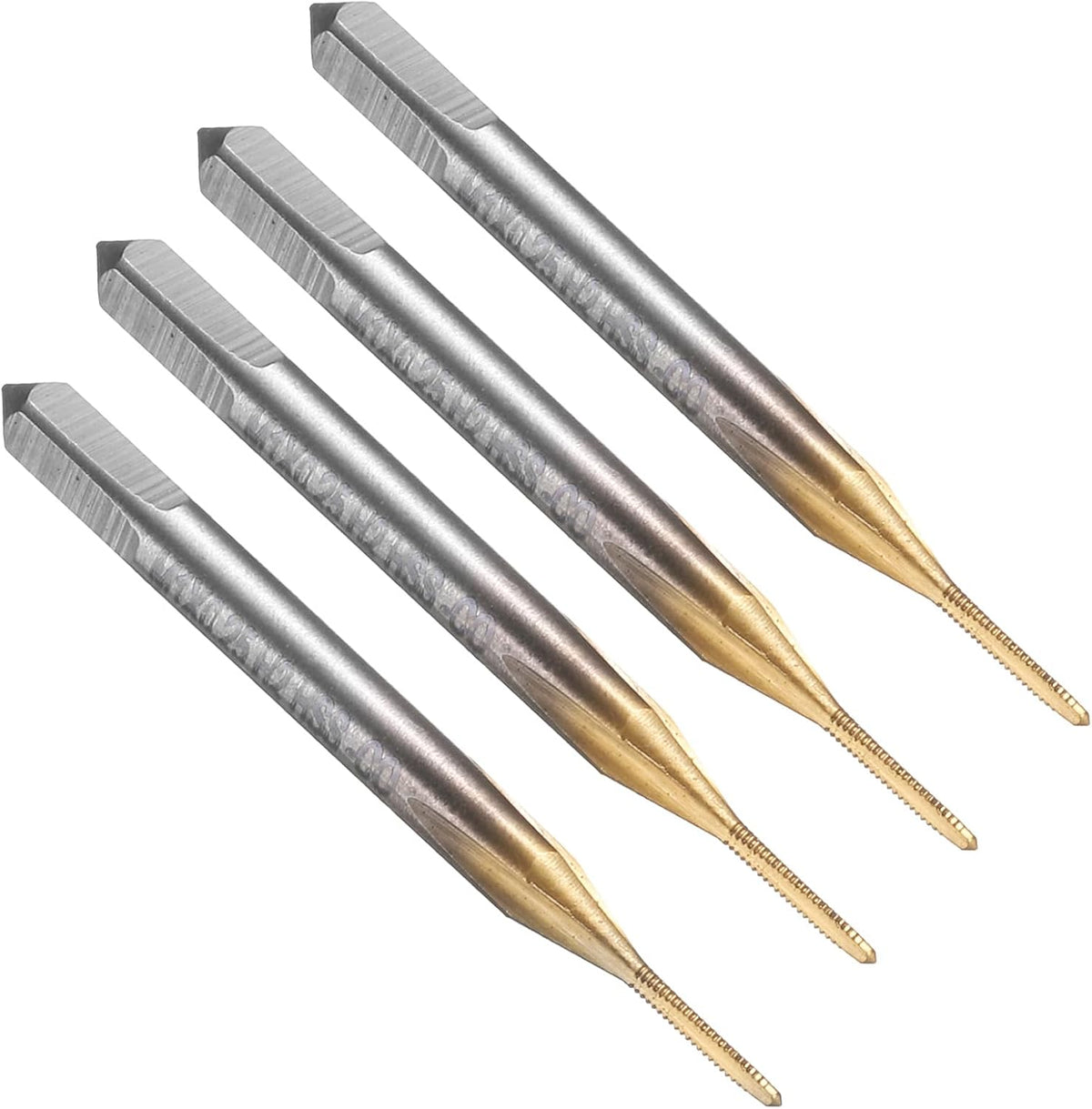 4pcs Straight Flute Thread Tap, M1 x 0.25 Metric Titanium Coated Screw Threading Tapping Tool Thread Milling Machine Taps, M35 High Speed Steel with Cobalt