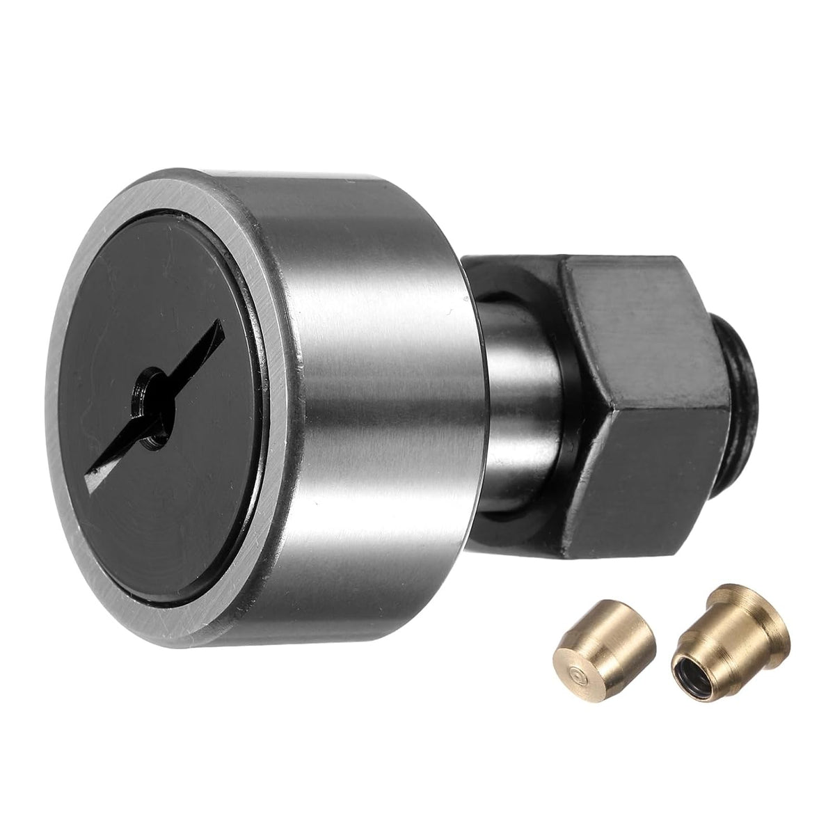 Cam Follower Track Runner Bearings C-CF18/KRV40 X Needle Roller Stud Track Bearing, 40mm Roller Diameter, M18 Stud Type for Machine Tool Guide Rail, (Slotted Head)