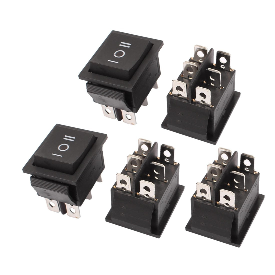 5 Pcs AC 250V/16A 125V/20A ON/Off/ON DPDT 6 Pin Latching Rocker Switch