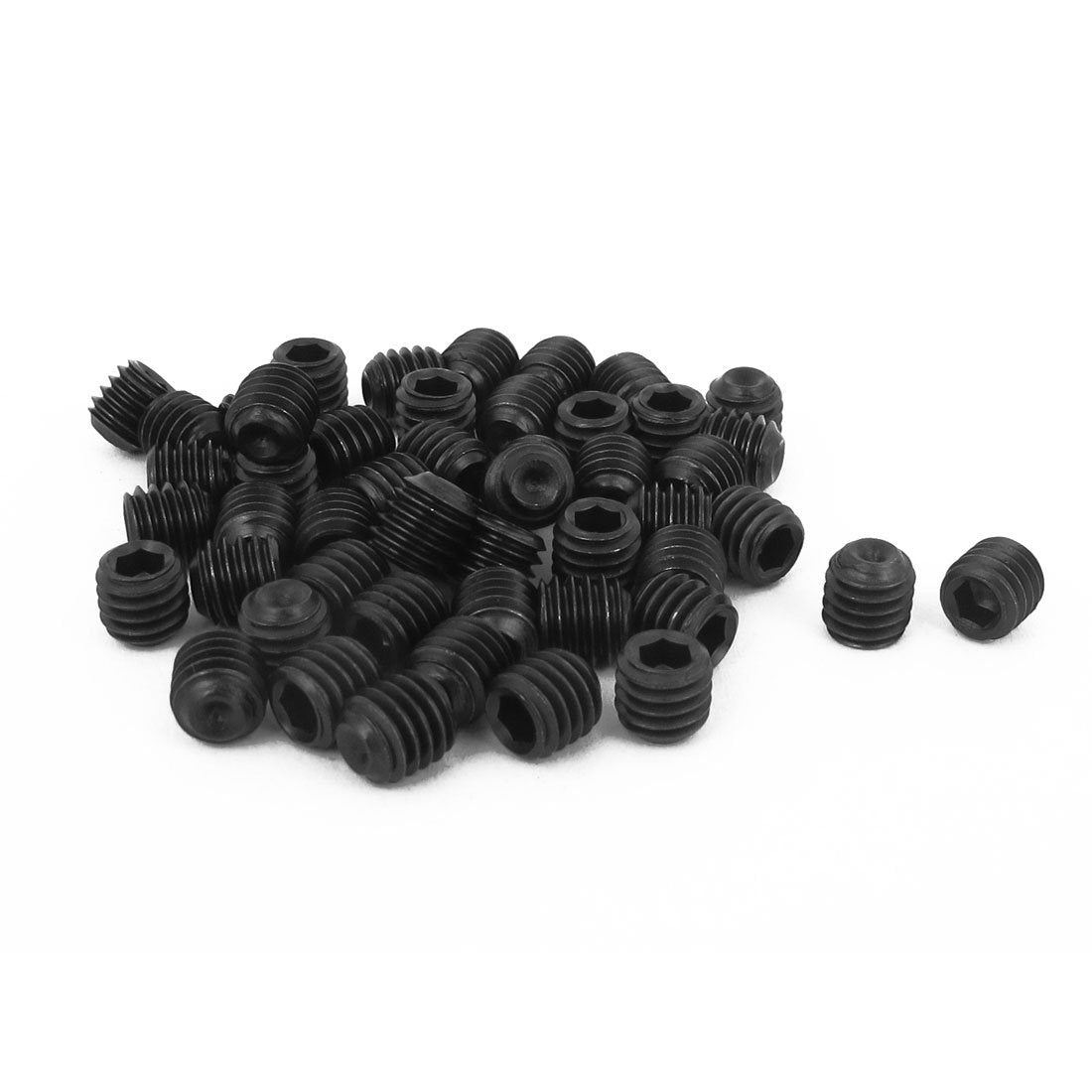 M6 x 6mm Hex Socket Set Cup Point Grub Screws Black 50pcs