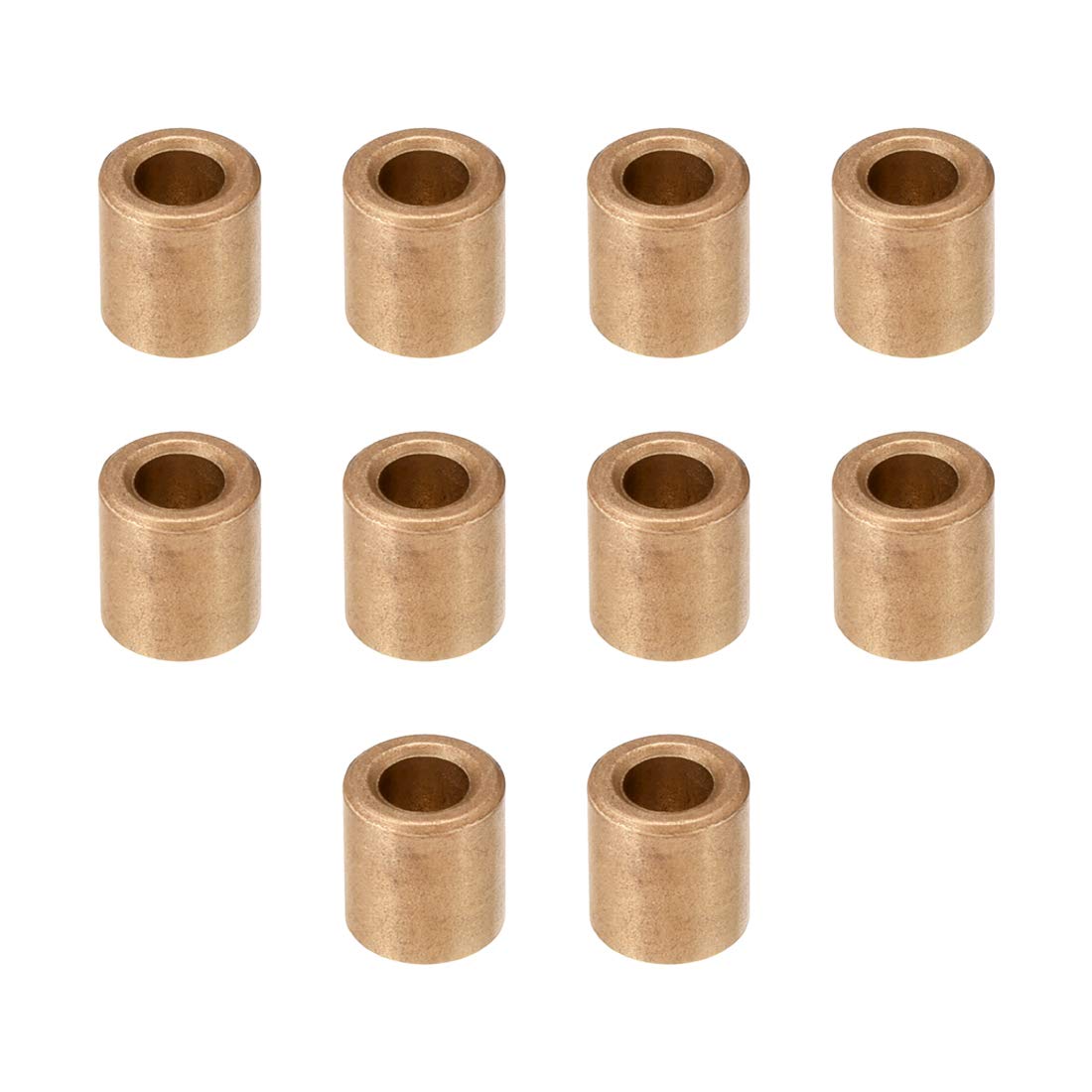 Bearing Sleeve 5mm Bore x 9mm OD x 10mm Length Self-Lubricating Sintered Bronze Bushings 10pcs