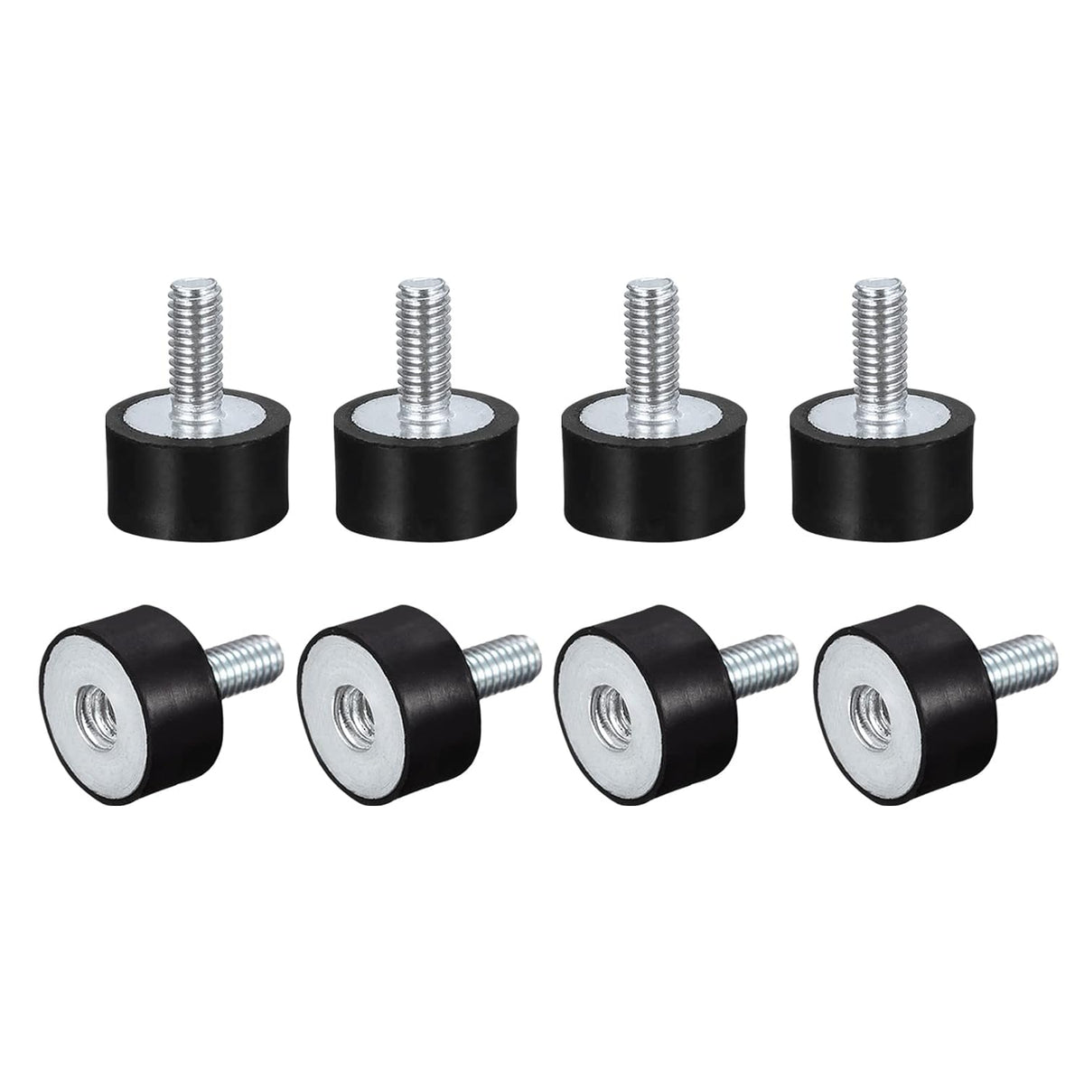 Rubber Mounts 8pcs M4 Male/Female Vibration Isolator Shock Absorber, for Garage Motor Air Compressor Car Boat Bobbins, D15mmxH8mm
