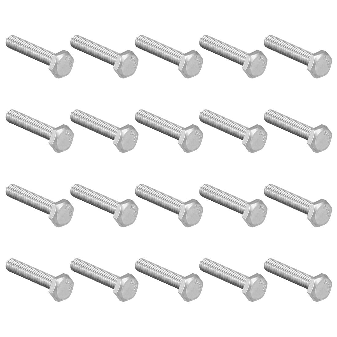 M4x20mm Hex Bolts 304 Stainless Steel Hexagon Screw Bolt 20pcs