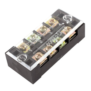 TB-2504 600V 25A Double Row 4 Terminal Barrier Blocks Connector