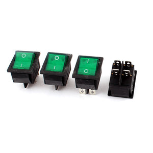a15010600ux0337 DPST ON-Off 4pin Snap in Mount Rocker Boat Switch, 4 Piece, AC 250V 15 Amp, 125V 20 Amp