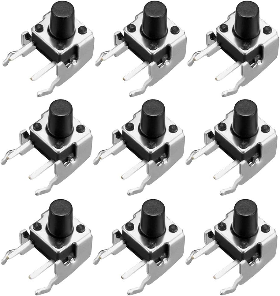 15Pcs Momentary PCB Side Mounting Fixed Bracket Pushbutton Push Button Tact Tactile Switch DIP 2 Terminals 6mmx6mmx8mm