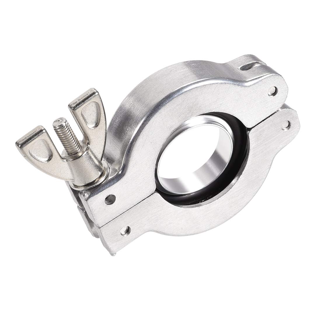Aluminum Vacuum Clamp 53mm X 31mm KF25 Single Pin Clamp Wing Nut W Center Ring for Ferrule TC