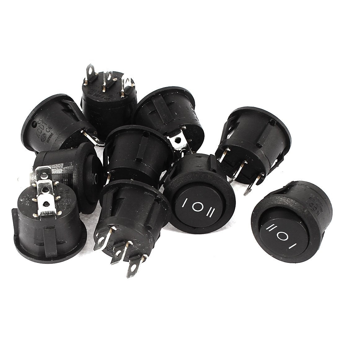 a14070700ux0266 SPDT 3-Terminals Boat Rocker Switch, AC 250V, 5 Amp, 125V, 10 Amp, 10 Piece