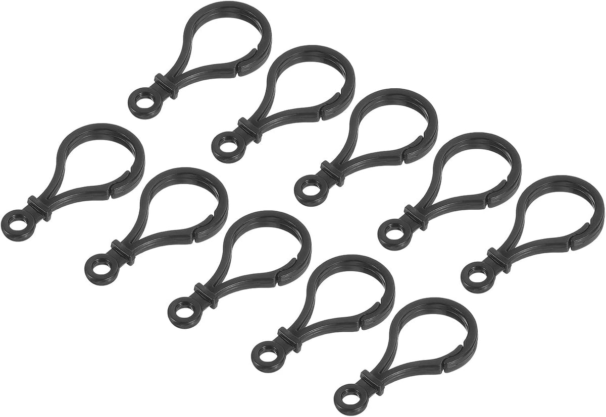 60Pcs Plastic Lobster Clasps, 47mm Claw Snap Clip Hooks, Portable Keychain Hanging Holder Fasteners for Purse Lanyard, DIY Crafting, Black