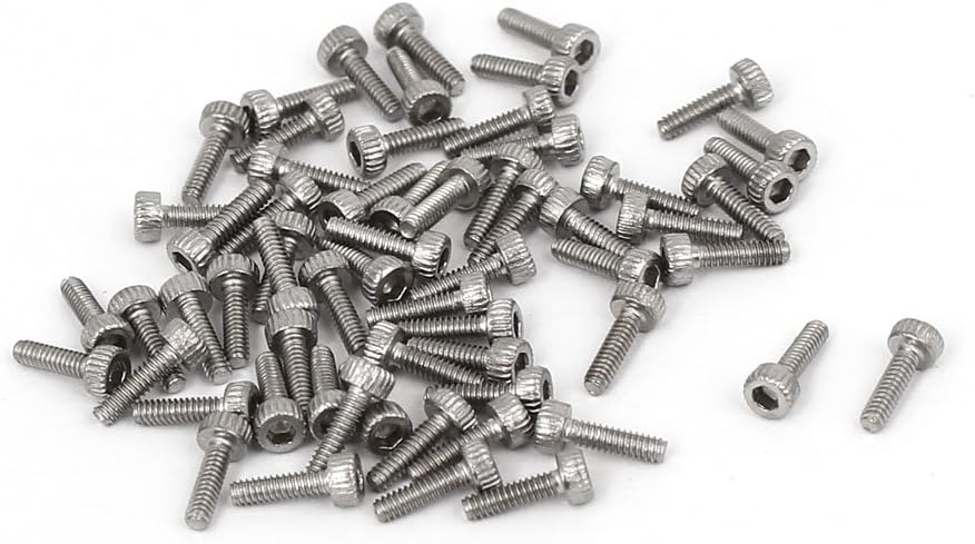 M1.4 x 5mm Thread 304 Stainless Steel Hex Socket Head Cap Screw DIN912 60pcs