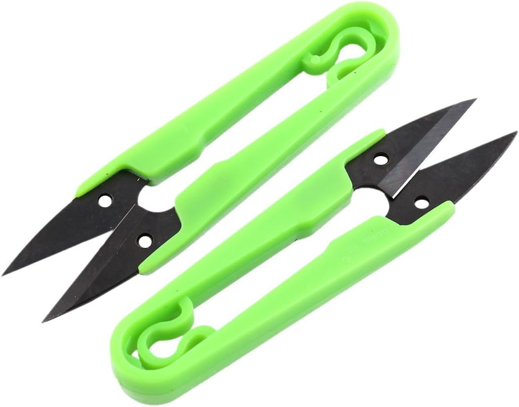 LinkMejor Tailor Craft Cutter Nipper Fishing Line U Shaped Sewing Tool Scissor 2pcs Green