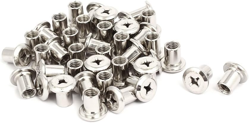 M6x10mm Female Thread Phillips Head Barrel Nut Furniture Fittings 40pcs
