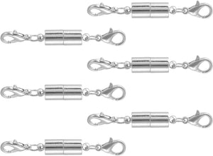 6Pcs Jewelry Clasps, Clasps Locking Closures with Lobster Clasps for Bracelet Necklace DIY Making Wedding Jewelry Accessories (Silver)