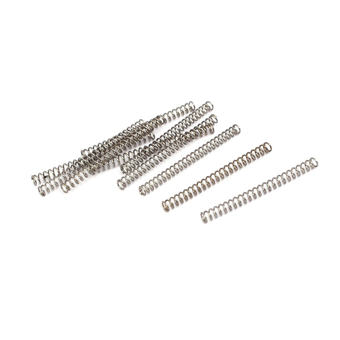 Compression Spring,304 Stainless Steel,2mm OD,0.3mm Wire Size,25mm Free Length,Silver Tone,10Pcs