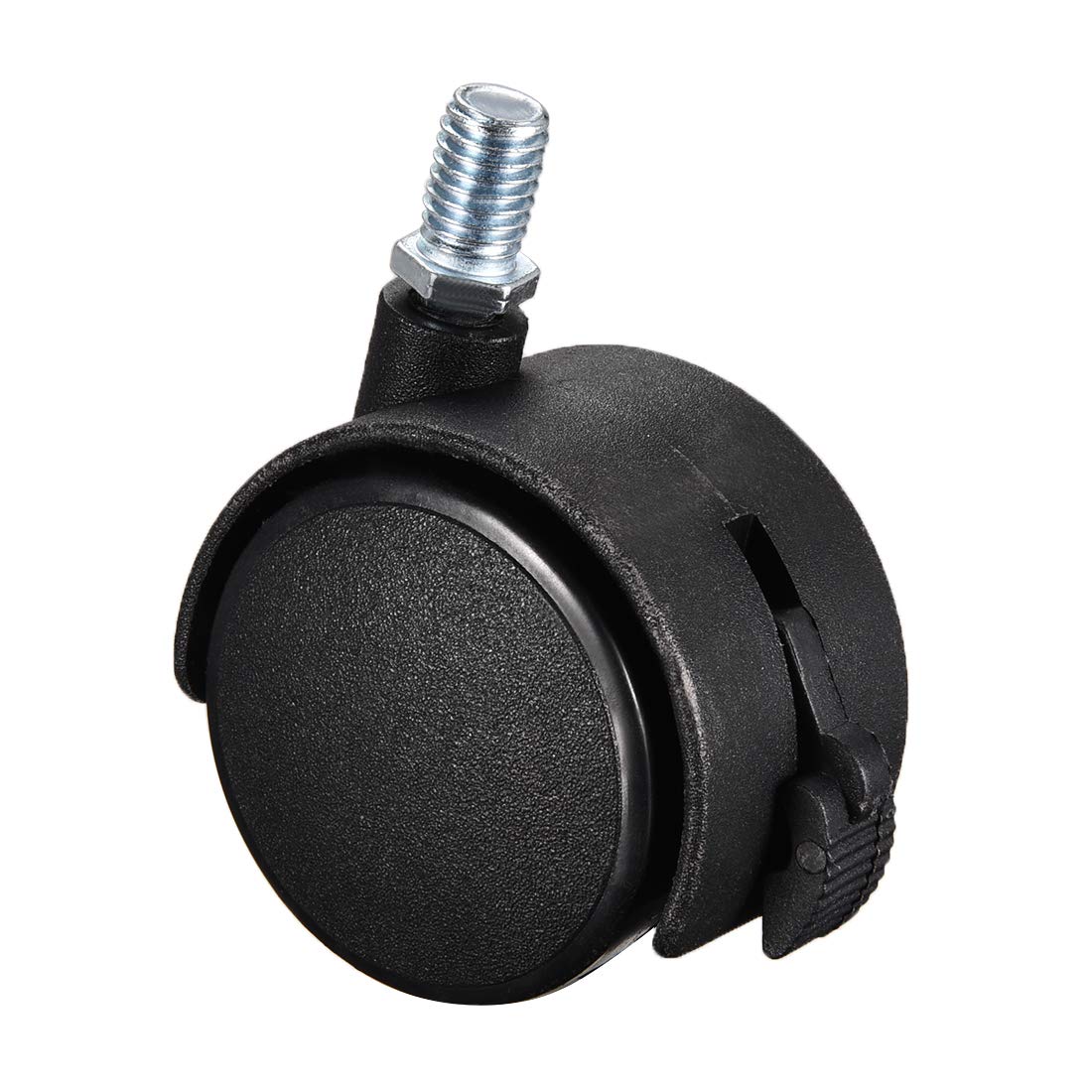 Furniture Casters 2 Inch Nylon M10 x 15mm Threaded Stem Swivel Caster Wheels W Brake, 38lb Capacity Each Wheel, 10 Pcs