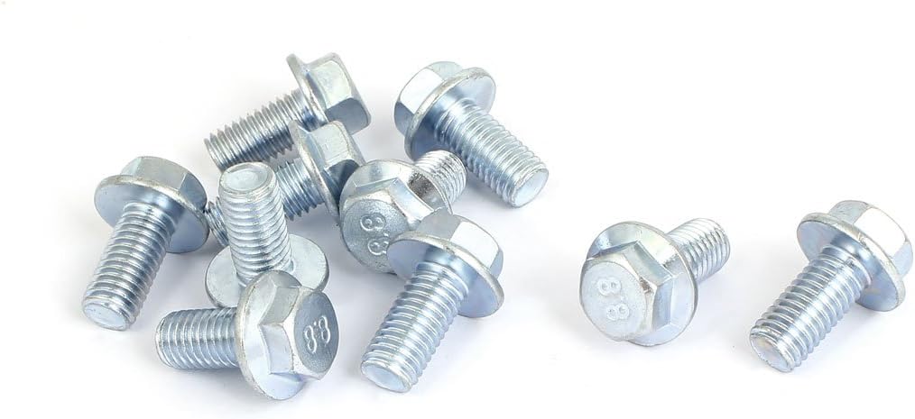 M10x20mm Grade 8.8 Metric Serrated Hex Flange Screws Bolts 10pcs