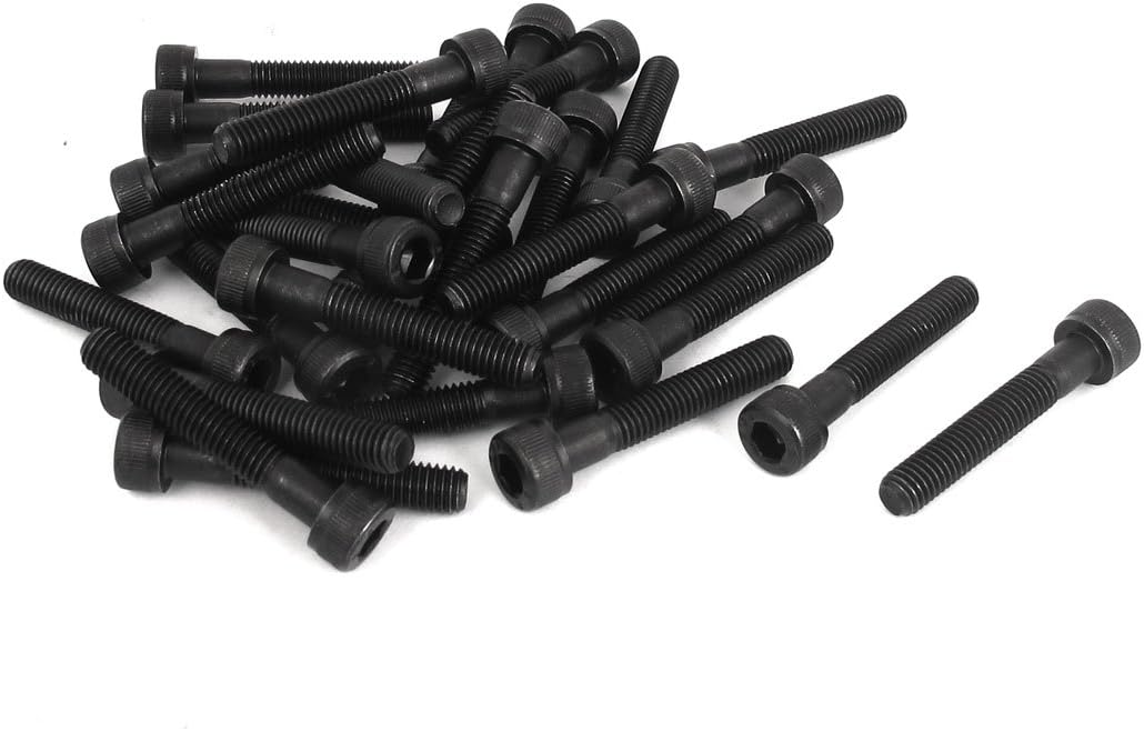 M5 x 30mm Alloy Steel Hex Socket Head Cap Screws Bolt Black 30 Pcs