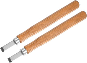 Wood Carving Knife Tools Chisels, 7.2mm High Speed Steel Big Flat Sculpting Graver for DIY Craft Sculpture Carpenter Beginners Experts, Red Wood Handle, 2pcs