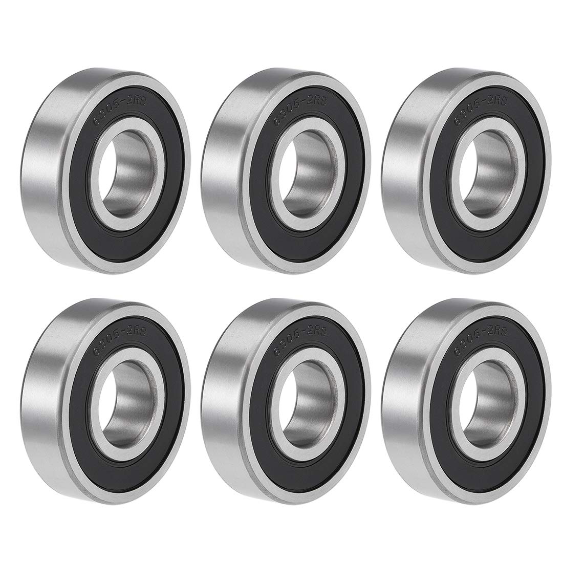 6305-2RS Deep Groove Ball Bearings 25mm x 62mm x 17mm Double Sealed Chrome Steel P6(ABEC3) 6pcs