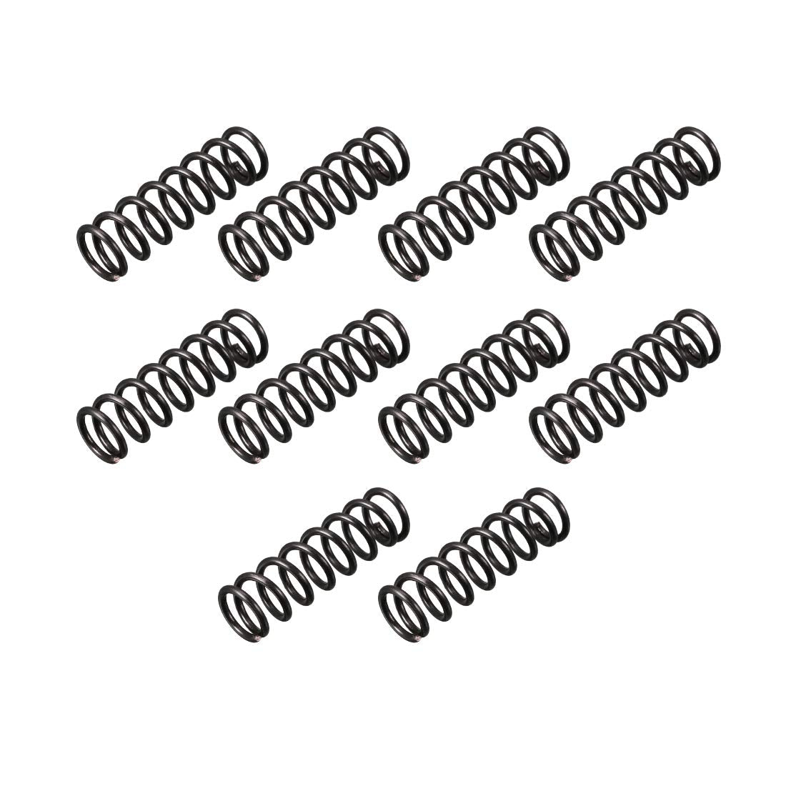 Compression Spring - 1.2mm Wire Dia, 9mm OD, 30mm Free Length Spring Steel Extension Spring,Black,10Pcs