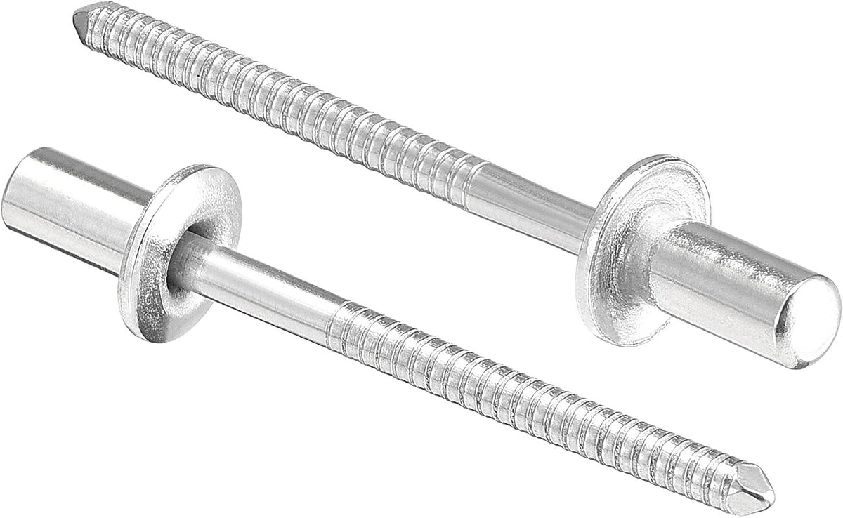 Blind Rivets, 304 Stainless Steel Pull Rivets Core Decoration Rivets 4mm Diameter 9mm Grip Length Silver Tone, 100pcs