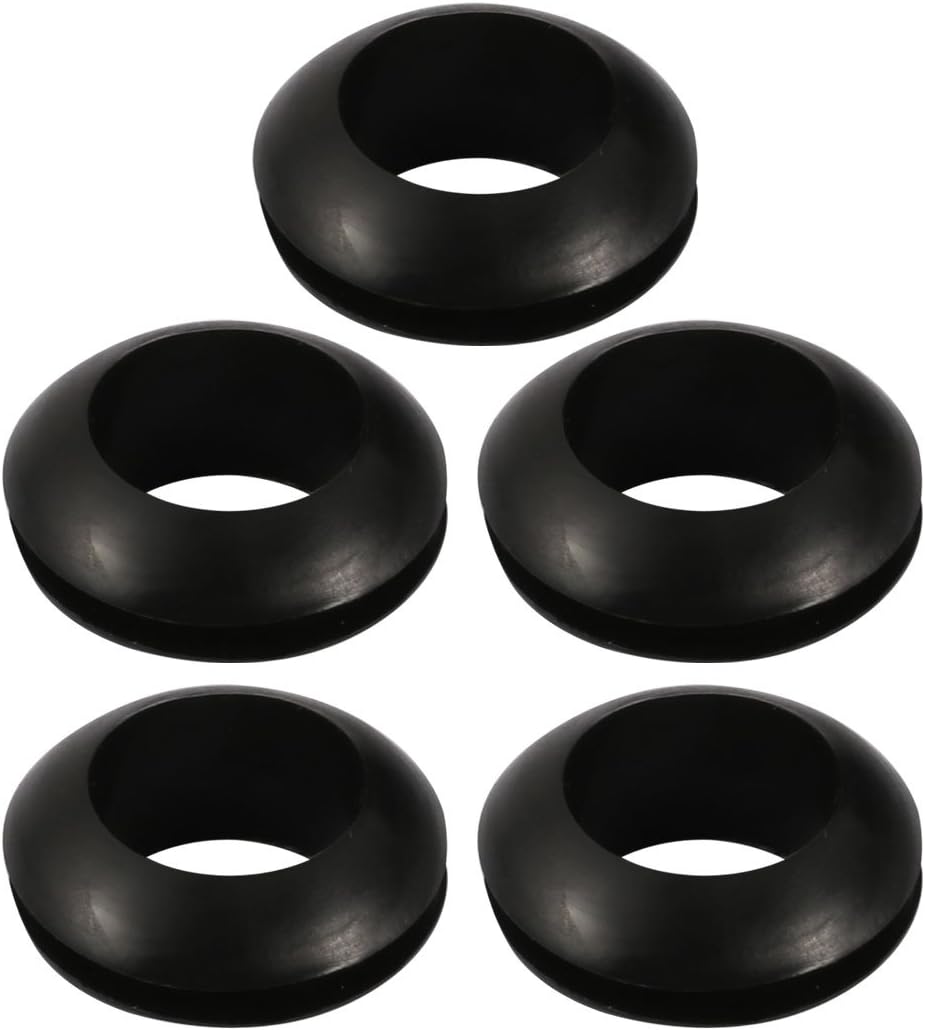 5pcs Wire Protective Grommets Black Rubber 14mm Double Sided Grommet