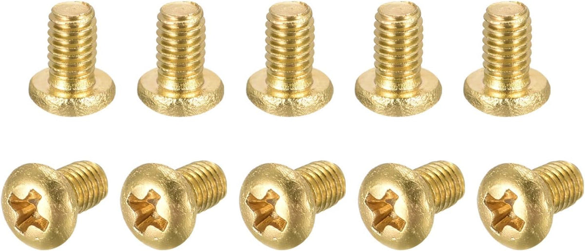 Brass Machine Screws, M3x5mm Phillips Pan Head Fastener Bolts for Furniture, Office Equipment, Electronics 100Pcs