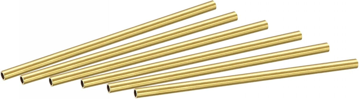 Brass Round Tube 4mm OD 0.5mm Wall Thickness 100mm Length Pipe Tubing 6 Pcs