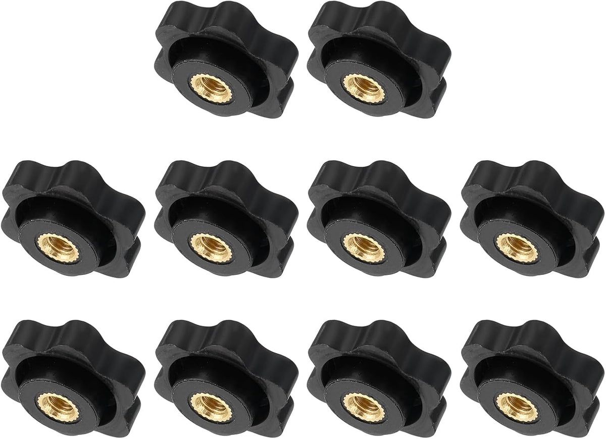 15Pcs M6 Star Knob Knurled Thread Clamping Knob Plastic Screw-On 6 Star Knob Handle Replacement for Umbrella Base Machinery