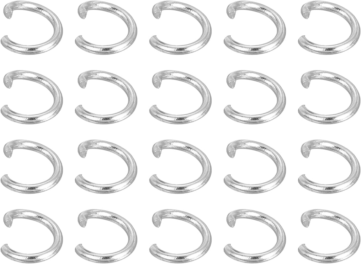 LinkMejor 200Pcs Open Jump Rings, 4mm 316 Stainless Steel O Rings, Split Rings Circle Clasp Connecting Rings for Jewelry Making Supplies Necklace Repair, Silver