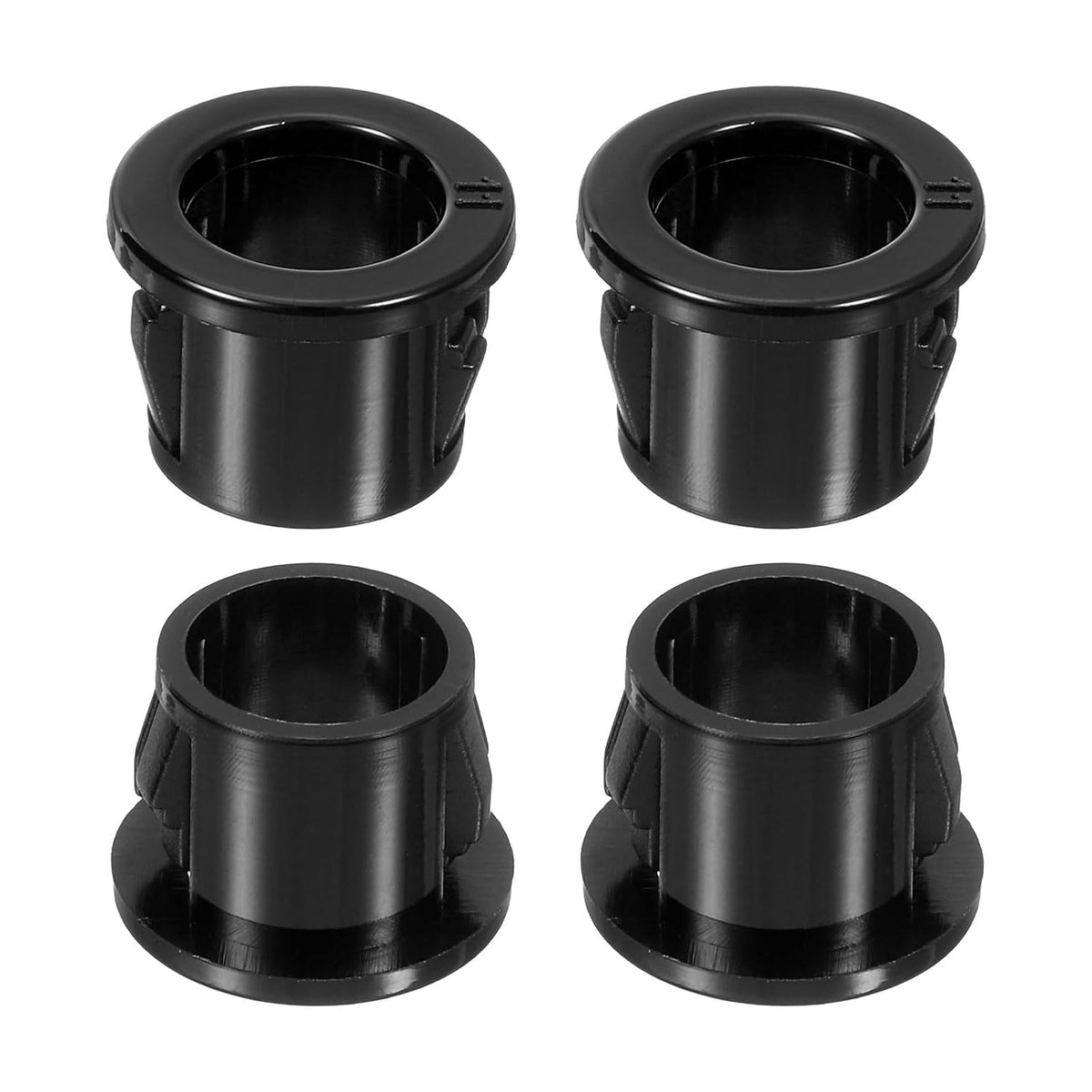 28 Pcs Cable Snap Bushing Grommet, 7/16" Mounting Dia Black Round Nylon Snap in Cable Grommet Protector, Plastic Cable Hole Grommets for Wiring