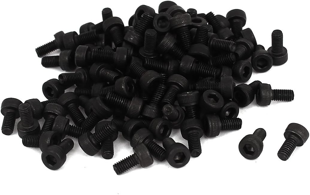 M3x6mm 12.9 Alloy Steel Screw Cap Point Hex Socket Screws Bolts 100Pcs