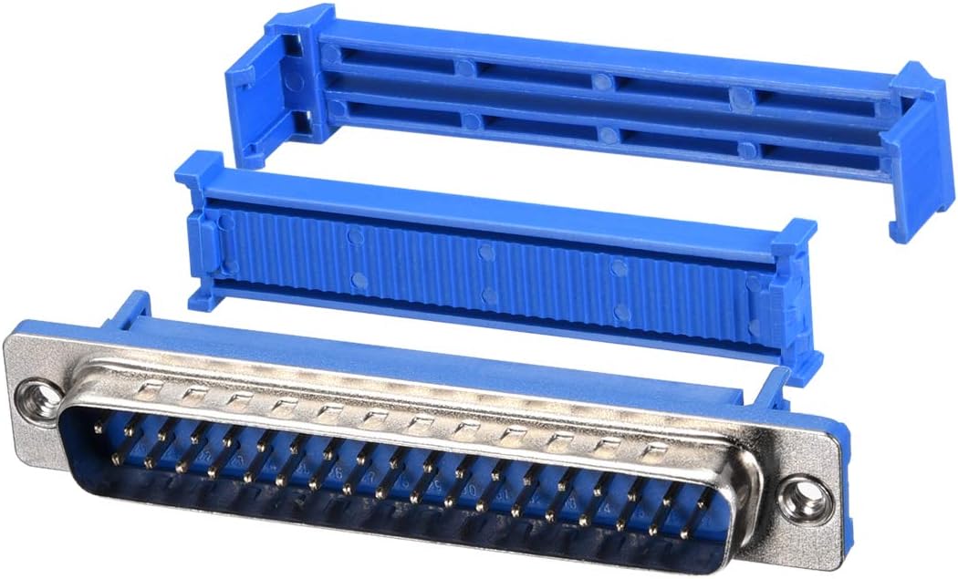 IDC D-Sub Ribbon Cable Connector 37-pin 2-Row Male Plug IDC Crimp Port Terminal Breakout for Flat Ribbon Cable Blue