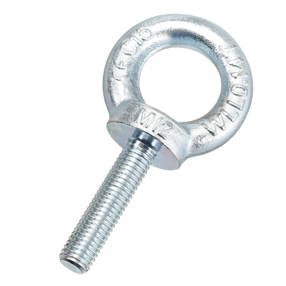 Lifting Eye Bolt M12 x 50mm Male Thread C15 Carbon Steel for Hanging, Pack of 2