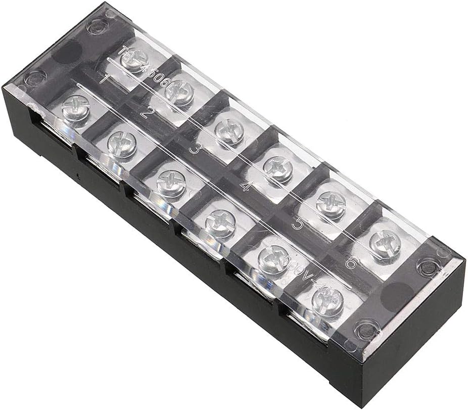 Dual Rows 6 Positions 600V 45A Wire Barrier Block Terminal Strip TB-4506L