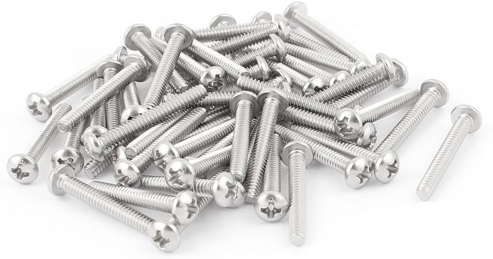 27mm Long #6-32 x 1 Inch Phillips Truss Head Machine Screws 50 Pcs