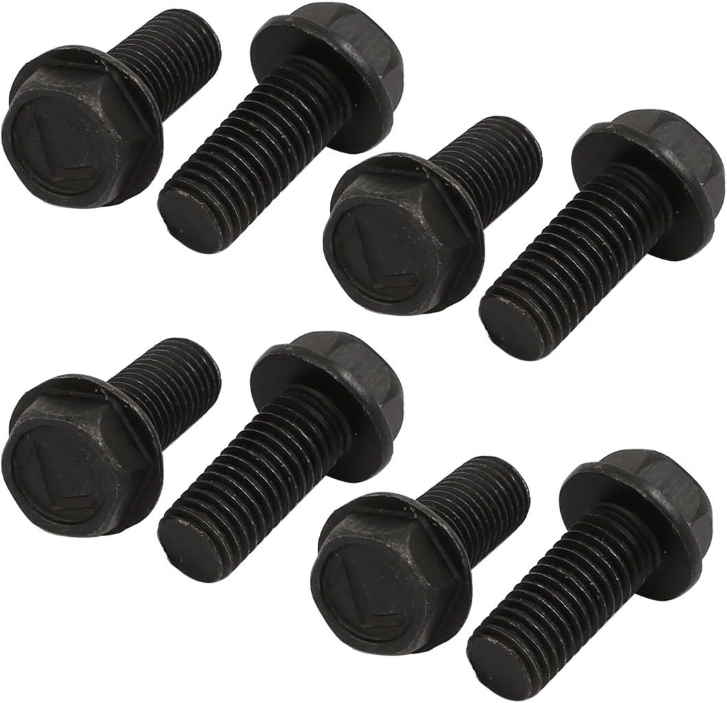 8pcs M7x16mm 8.8 Grade Hex Head Flange Left Hand Thread Bolt for Cutting Machine