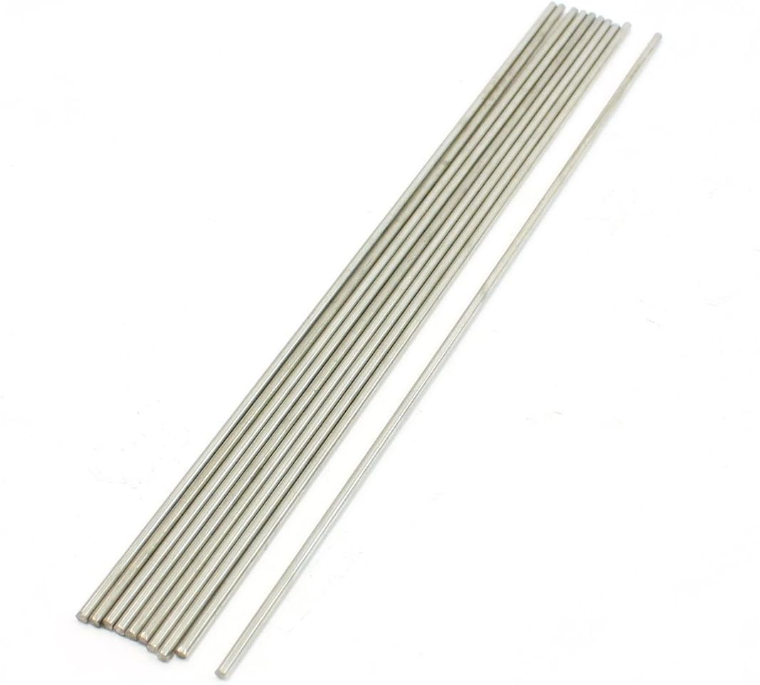 RC Airplane 200x2mm Silver Tone Stainless Steel Round Bar Rod 10Pcs
