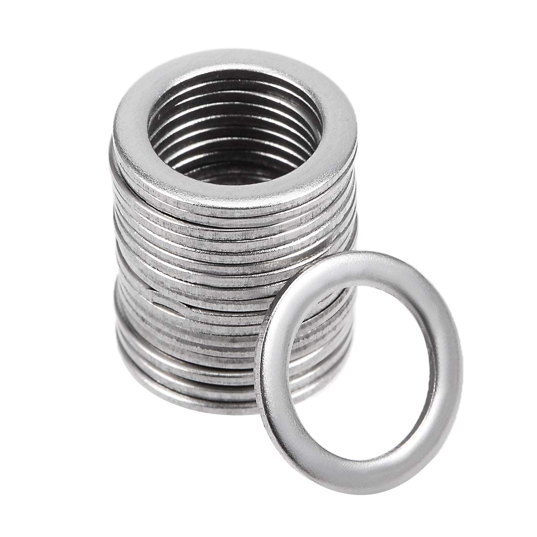 20 Pcs 8.5mm x 12mm x 0.8mm 304 Stainless Steel Flat Washer for Screw Bolt