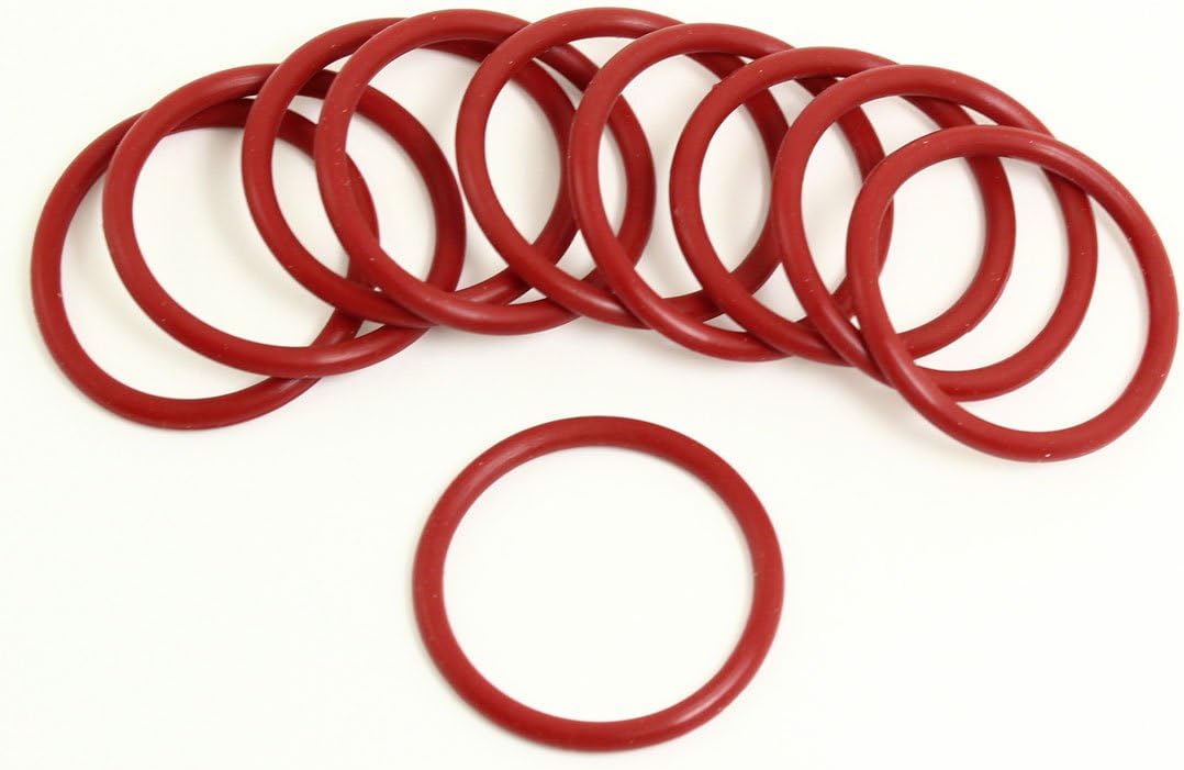 10 Pcs 35mm Outside Dia 3mm Thick Filter Rubber O Ring Seal Washers Red