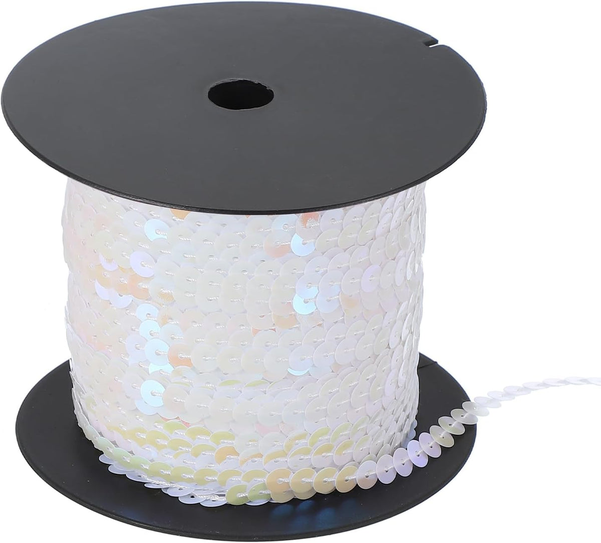 11 Yard Flat Sequin Strip, 6mm Paillette Sequins String Ribbon Roll Spangle Flat Sequin Strip for Crafts Embellishments Sewing Costume Accessories, Gradient White
