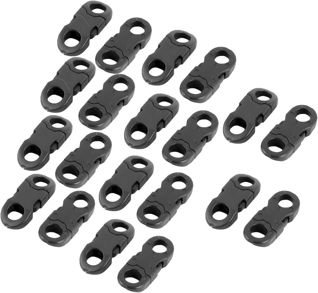 LinkMejor Plastic Bag Webbing Belt Adjustive Quick Release Buckle Fastener 20 Pcs Black