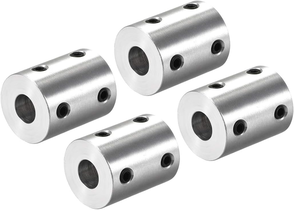 1/4 Inch to 8mm Bore Rigid Coupling Set Screw L25XD20 Aluminum Alloy,Shaft Coupler Connector for 3D Printers, Motor Accessories,4pcs